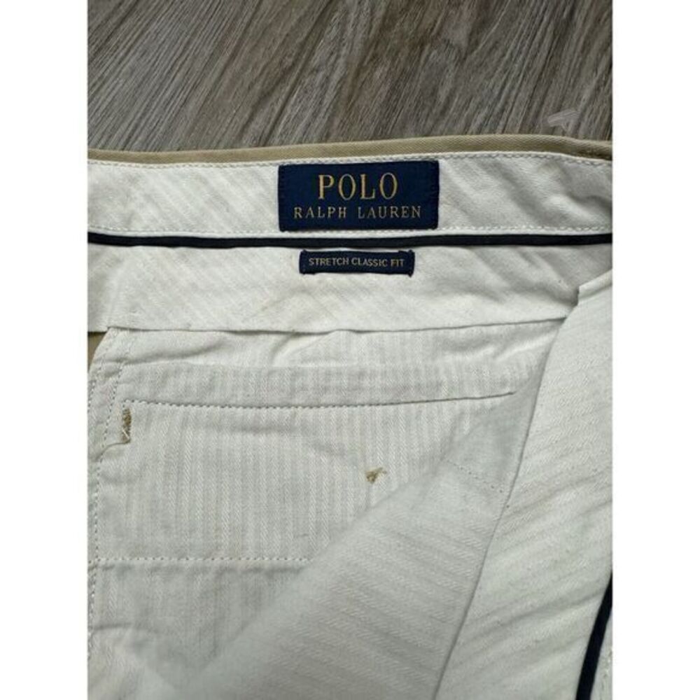 Polo Ralph Lauren Stretch Classic Fit 9" Inch Chino Khaki Cotton Size 34 Shorts - Picture 3 of 6